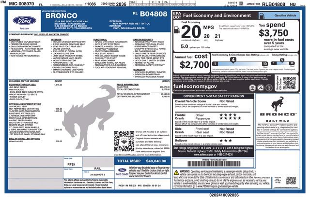 Certified 2024 Ford Bronco Big Bend AWD/4WD image 2