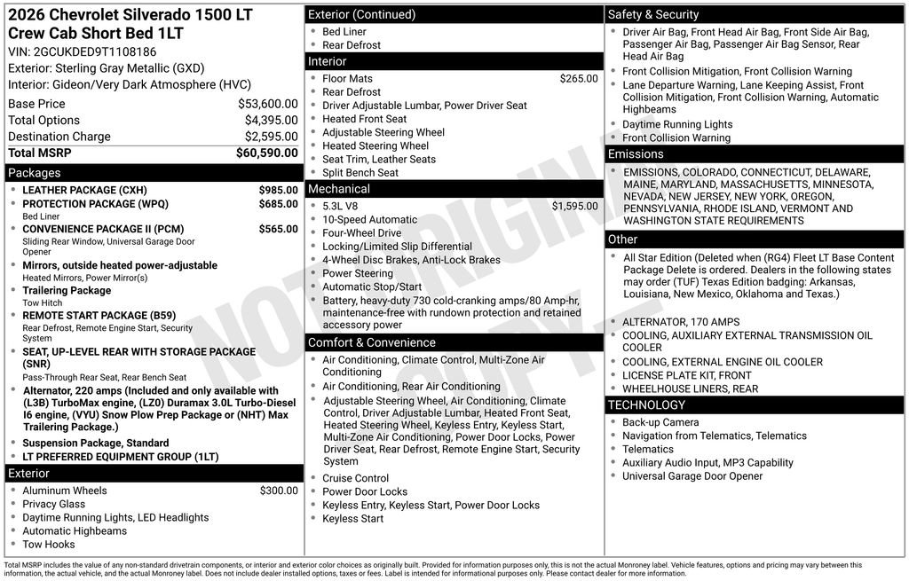 New 2026 Chevrolet Silverado 1500 LT w/ Leather Package image 25