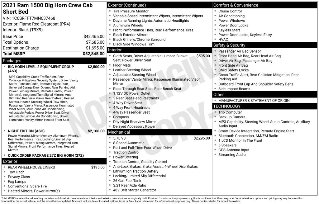 Certified 2021 RAM 1500 Big Horn AWD/4WD image 8