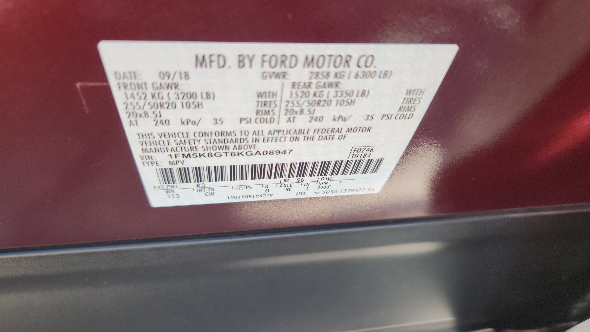 Certified 2019 Ford Explorer Sport w/ Equipment Group 401A AWD/4WD image 17