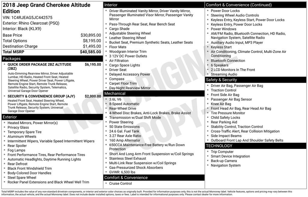 Used 2018 Jeep Grand Cherokee Altitude image 12