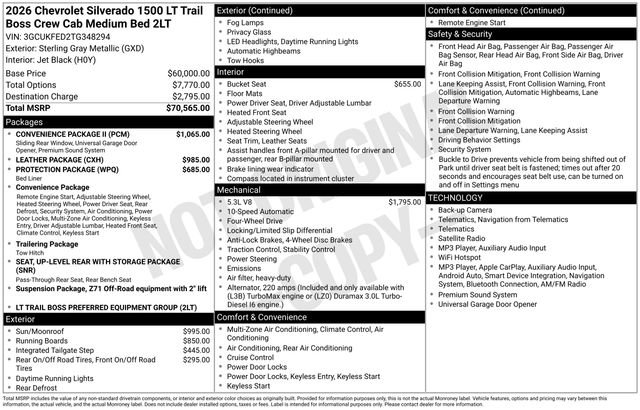 New 2026 Chevrolet Silverado 1500 LT Trail Boss w/ Convenience Package II AWD/4WD image 4