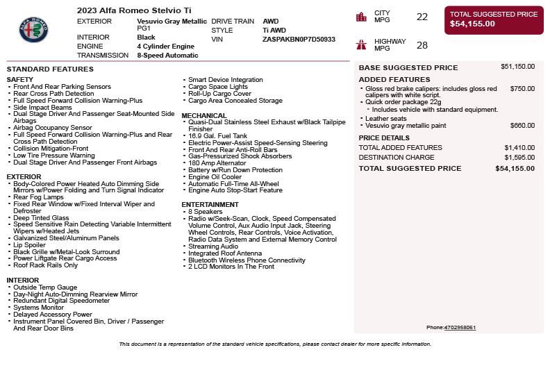 Used 2023 Alfa Romeo Stelvio Ti AWD/4WD image 3