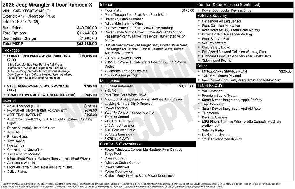 New 2026 Jeep Wrangler Unlimited Rubicon AWD/4WD image 6