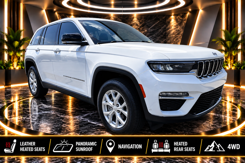 Certified 2023 Jeep Grand Cherokee Limited w/ Luxury Tech Group II AWD/4WD 360° Tour