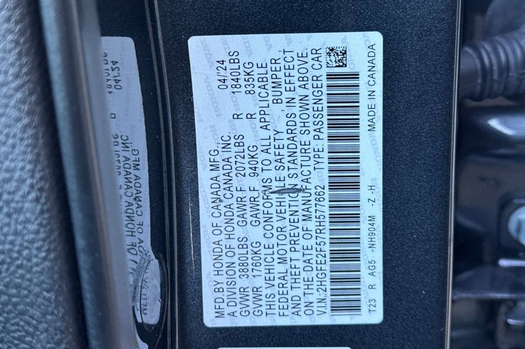 Certified 2024 Honda Civic Sport image 34