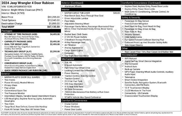 Used 2024 Jeep Wrangler Unlimited Rubicon w/ XTREMEE 35" Tire Package AWD/4WD image 9