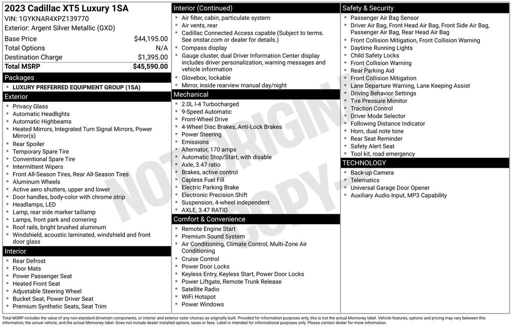 Certified 2023 Cadillac XT5 Luxury FWD image 10