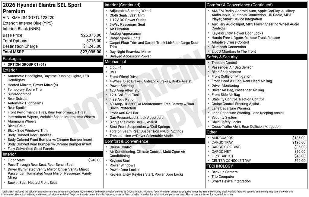 New 2026 Hyundai Elantra SEL Sport Premium FWD image 4