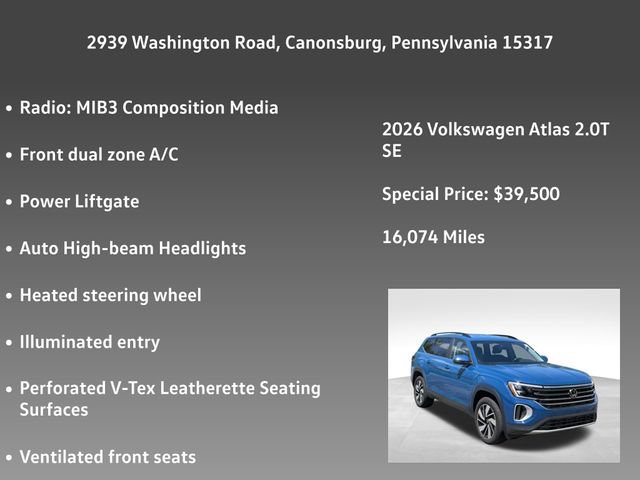 Used 2026 Volkswagen Atlas SE AWD/4WD image 5