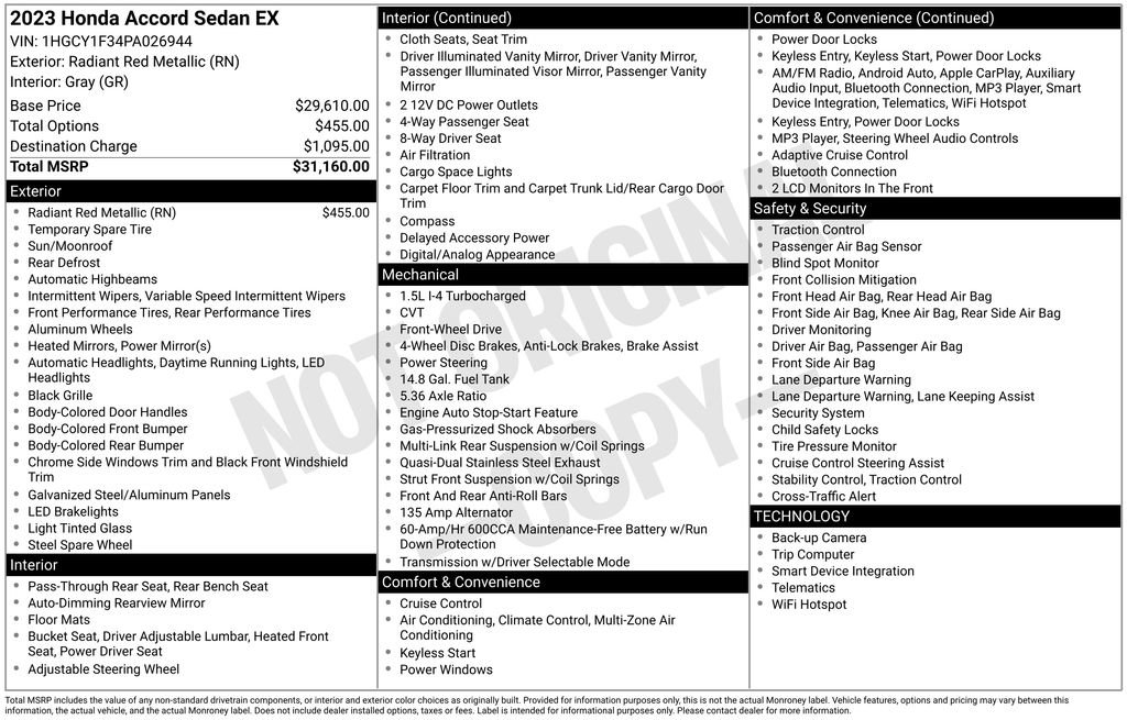 Used 2023 Honda Accord EX image 38