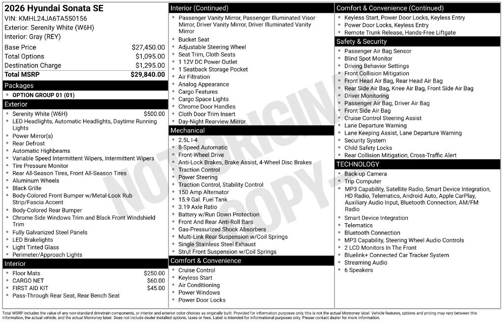 Certified 2026 Hyundai Sonata SE FWD image 9