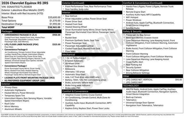 Used 2026 Chevrolet Equinox RS w/ Convenience Package III image 41
