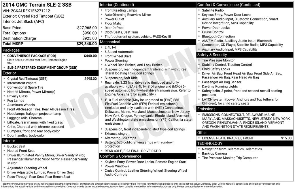 Used 2014 GMC Terrain SLE w/ Convenience Package image 12