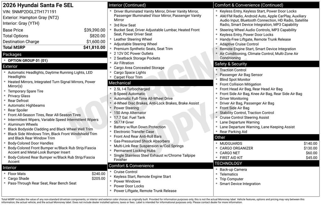 Used 2026 Hyundai Santa Fe SEL image 10