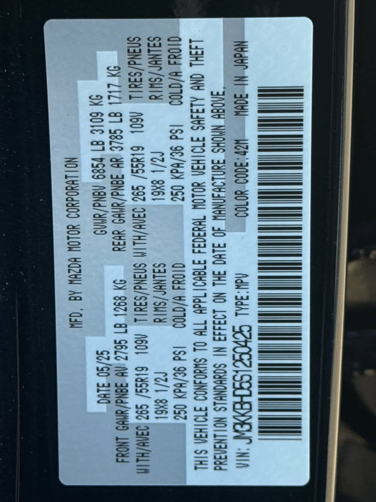 Certified 2025 MAZDA CX-90 3.3 Turbo w/ Preferred Package image 23