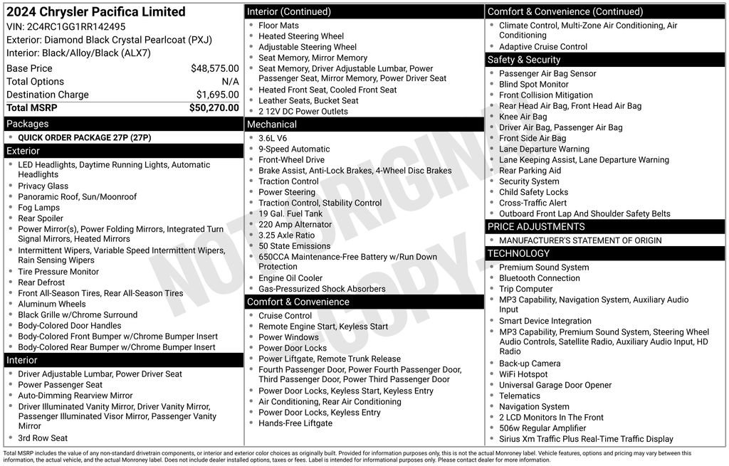 Used 2024 Chrysler Pacifica Limited FWD image 50