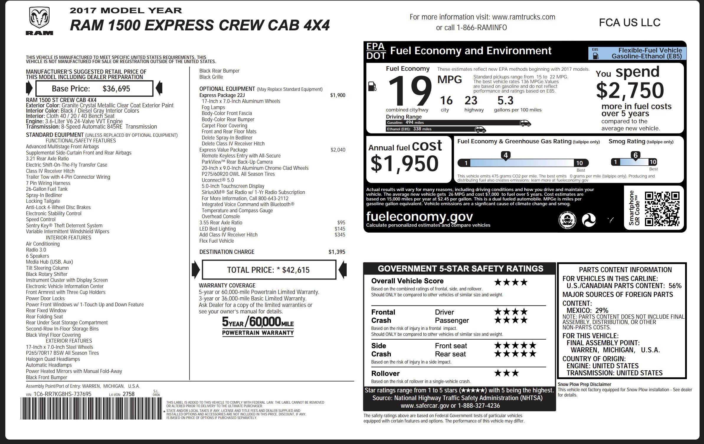 Used 2017 RAM 1500 Express w/ Express Value Package image 3