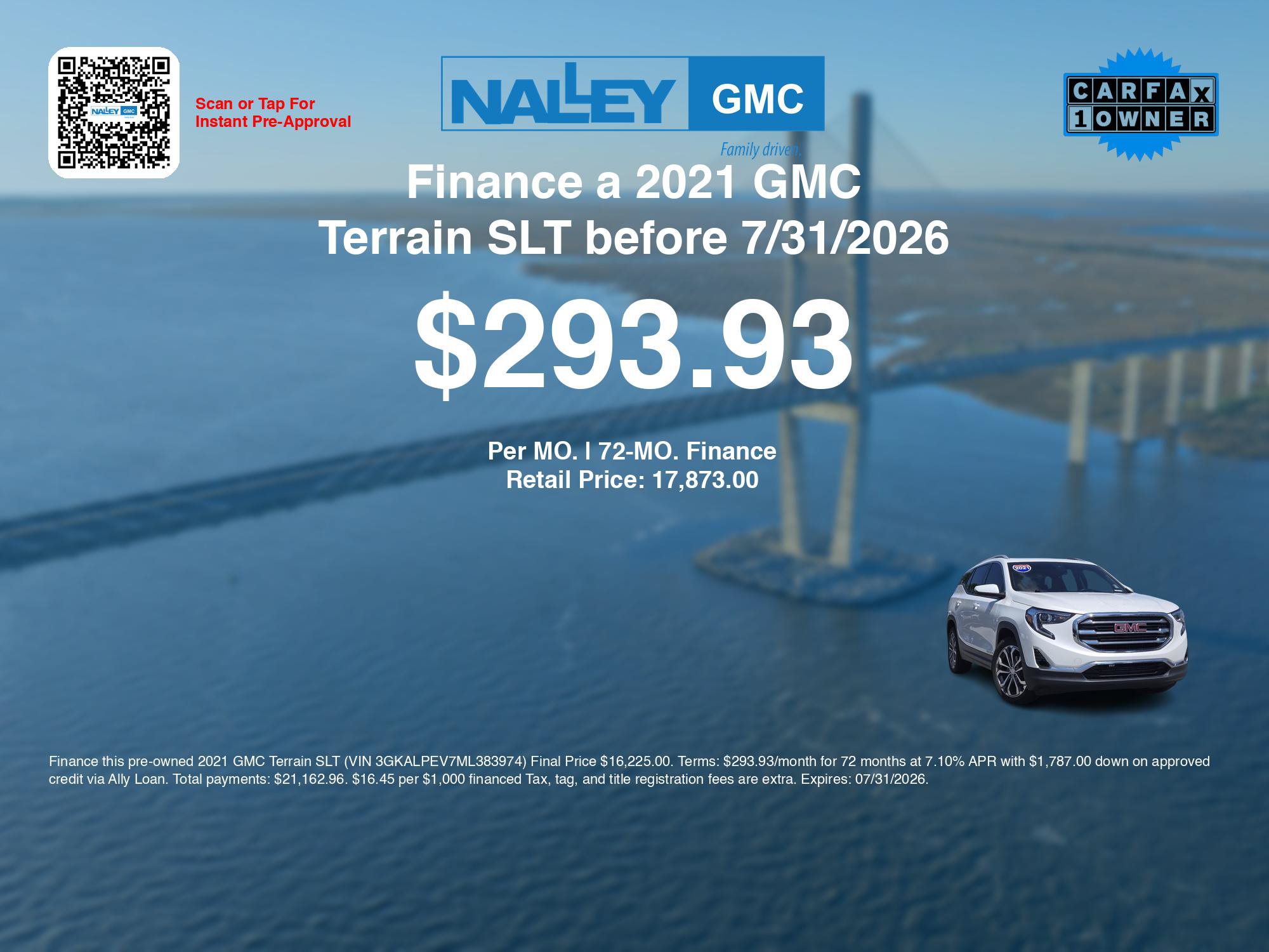 Used 2021 GMC Terrain SLT w/ LPO, Floor Liner Package FWD image 3
