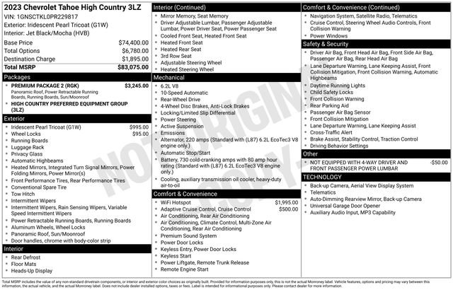 Used 2023 Chevrolet Tahoe High Country w/ Premium Package 2 RWD image 36