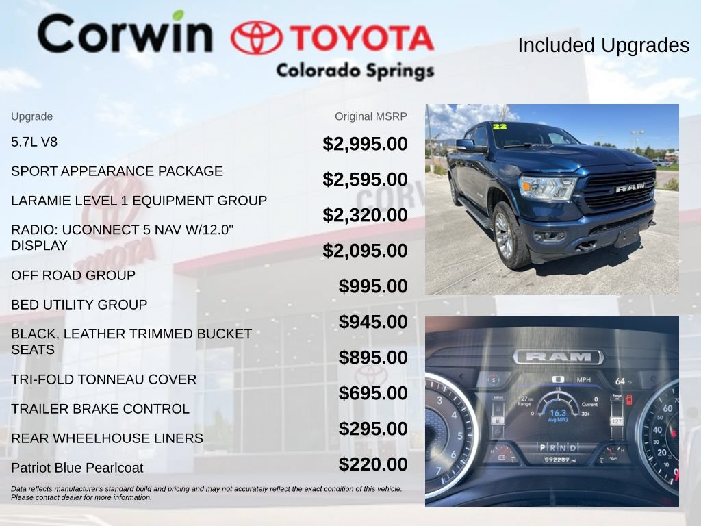 Used 2022 RAM 1500 Laramie w/ Sport Appearance Package AWD/4WD image 4