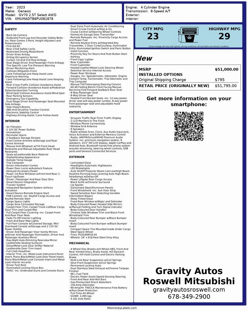 Used 2023 Genesis GV70 2.5T Select image 3
