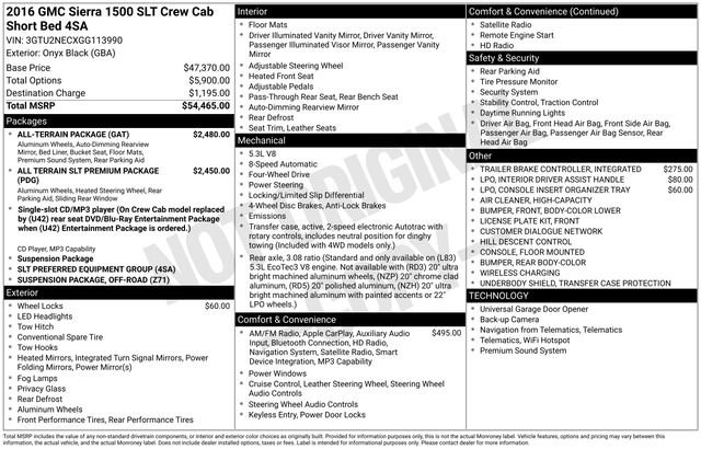 Used 2016 GMC Sierra 1500 SLT w/ All-Terrain Package image 18