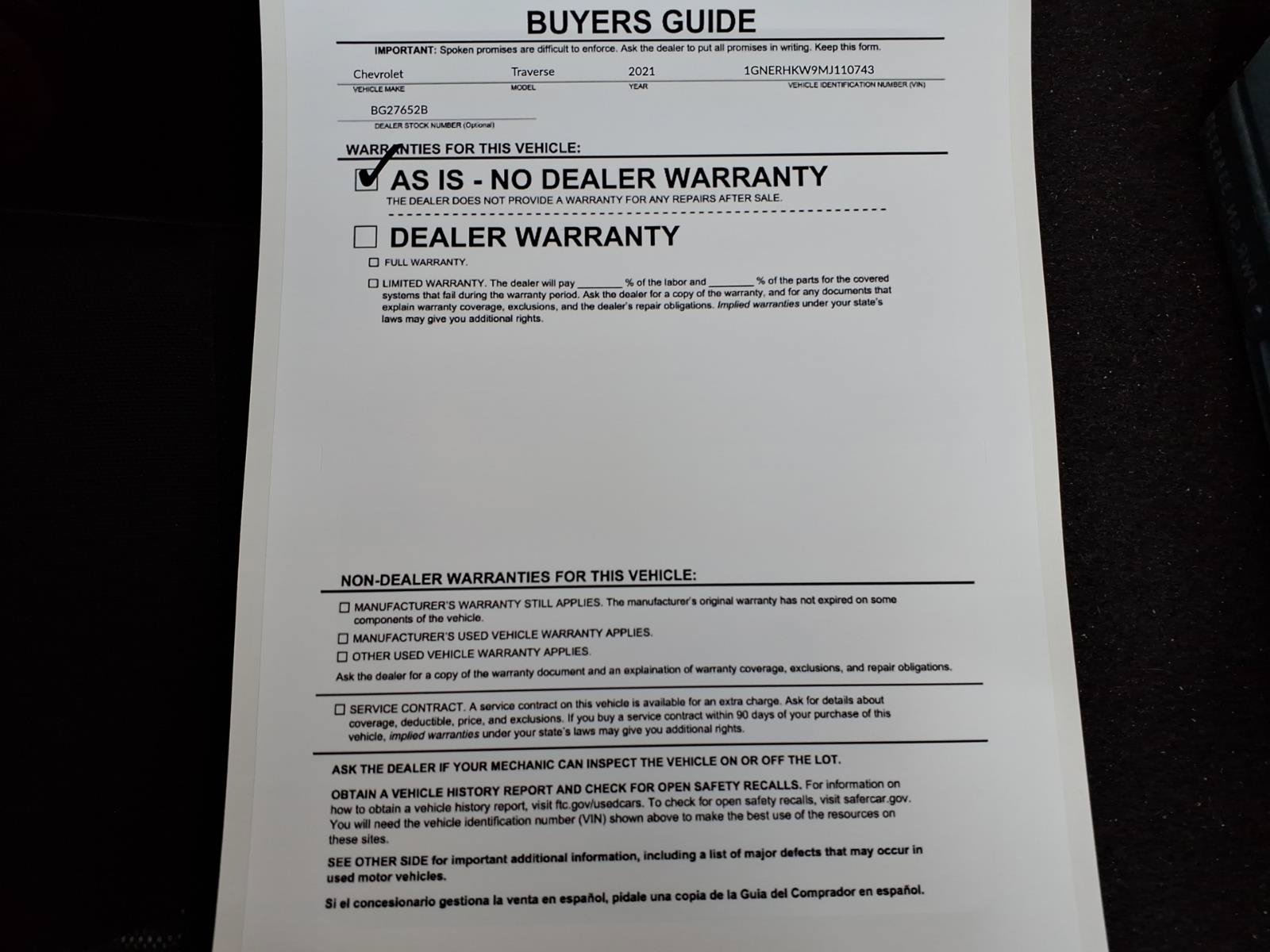 Used 2021 Chevrolet Traverse LT FWD image 36