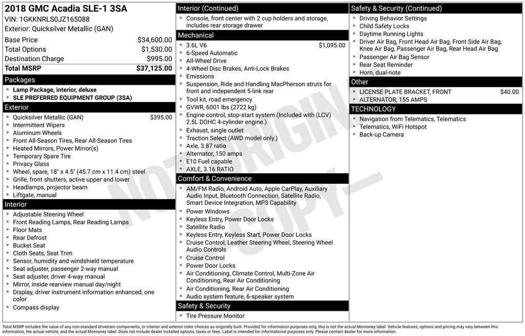 Used 2018 GMC Acadia SLE image 4