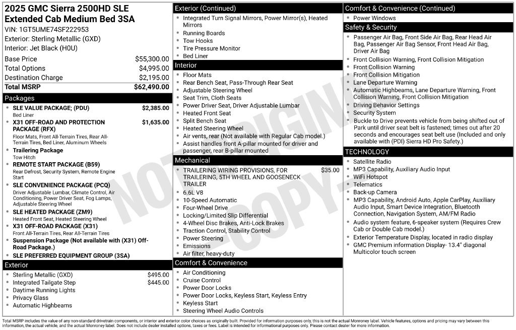 Used 2025 GMC Sierra 2500 SLE w/ SLE Value Package; AWD/4WD image 2