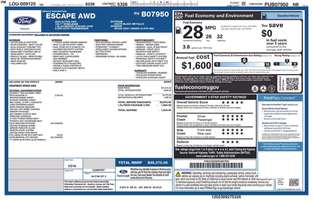 Used 2023 Ford Escape Active w/ Tech Pack #2 AWD/4WD image 56