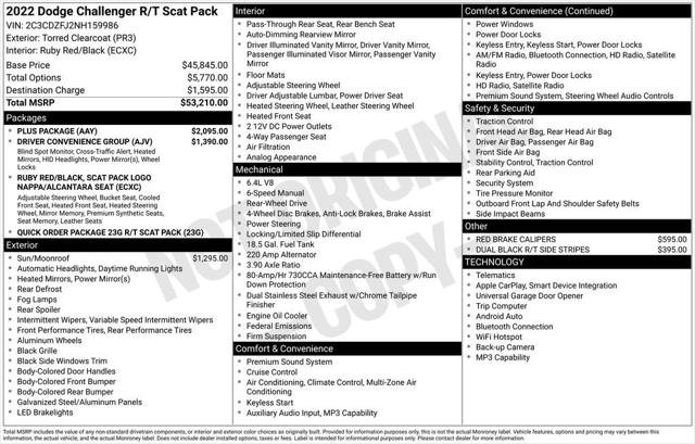 Certified 2022 Dodge Challenger R/T Scat Pack w/ Plus Package image 8