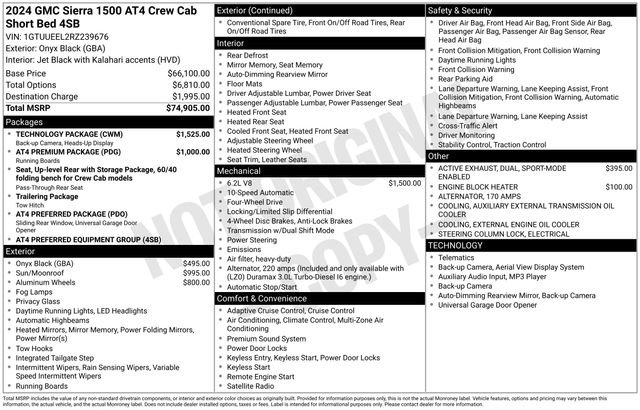 Used 2024 GMC Sierra 1500 AT4 w/ Technology Package image 7