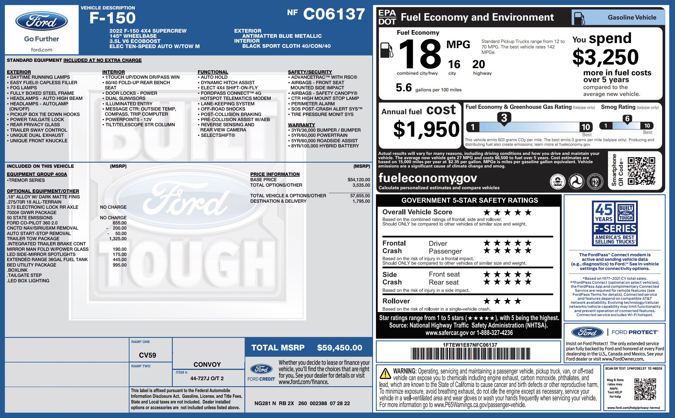 Used 2022 Ford F150 Tremor w/ Trailer Tow Package image 2