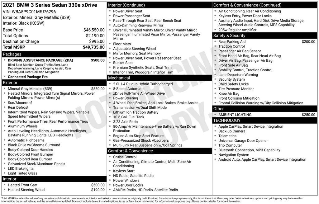 Used 2021 BMW 330e xDrive w/ Driving Assistance Package image 30