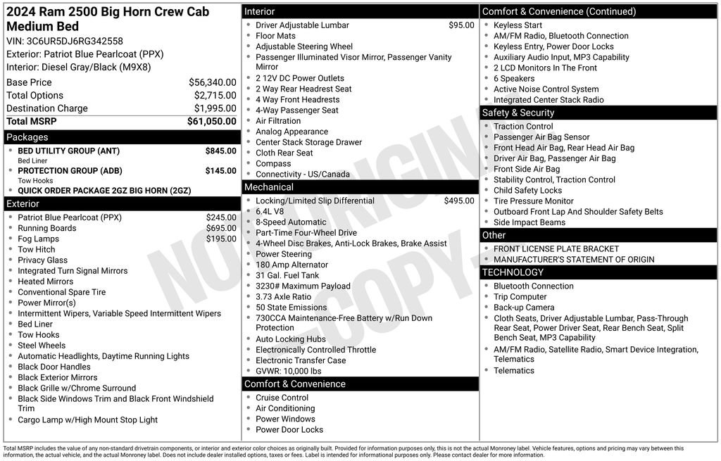 Used 2024 RAM 2500 Big Horn w/ Bed Utility Group image 17
