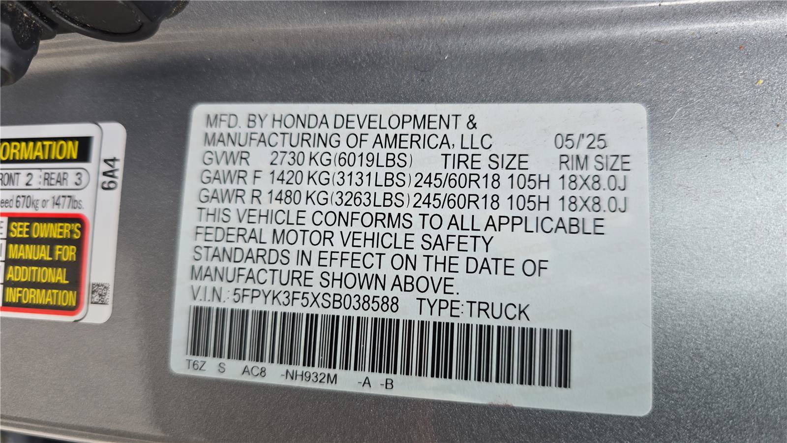 Used 2025 Honda Ridgeline RTL image 29