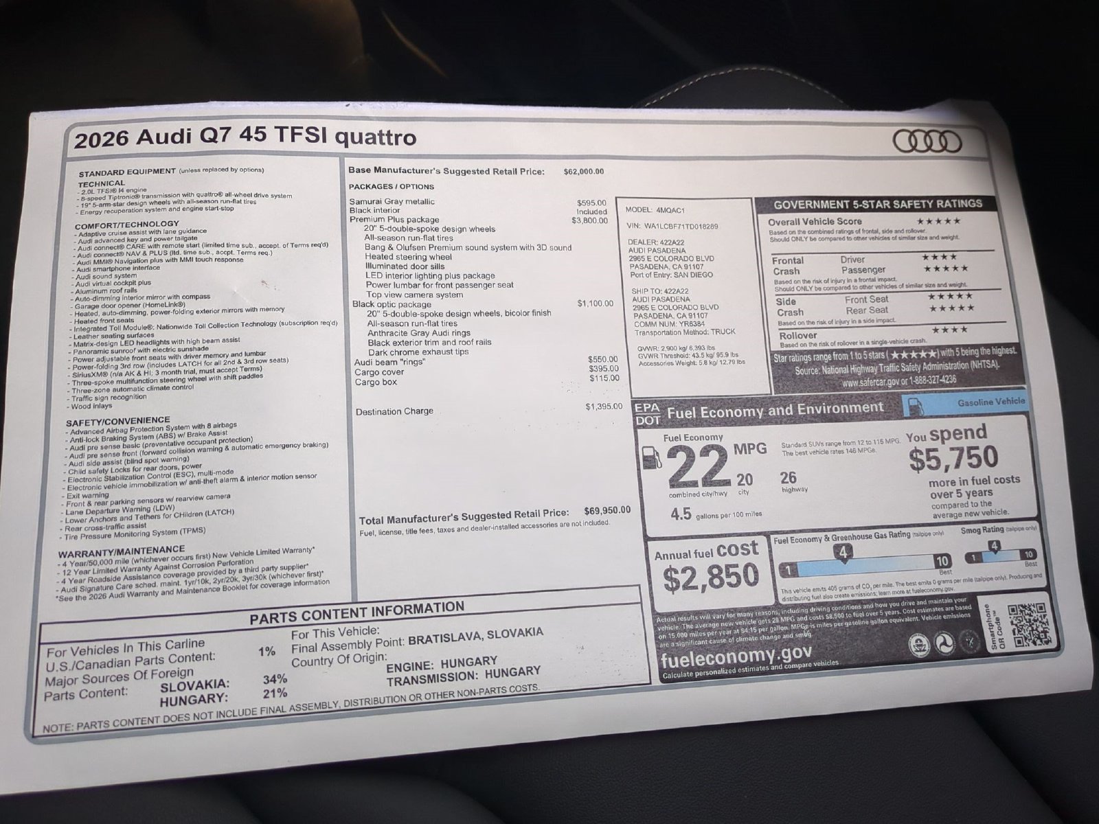 New 2026 Audi Q7 2.0T Premium Plus AWD/4WD image 18