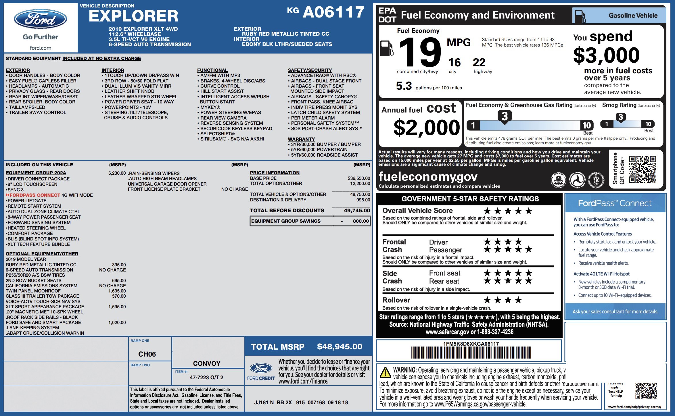 Used 2019 Ford Explorer XLT w/ Equipment Group 202A image 5