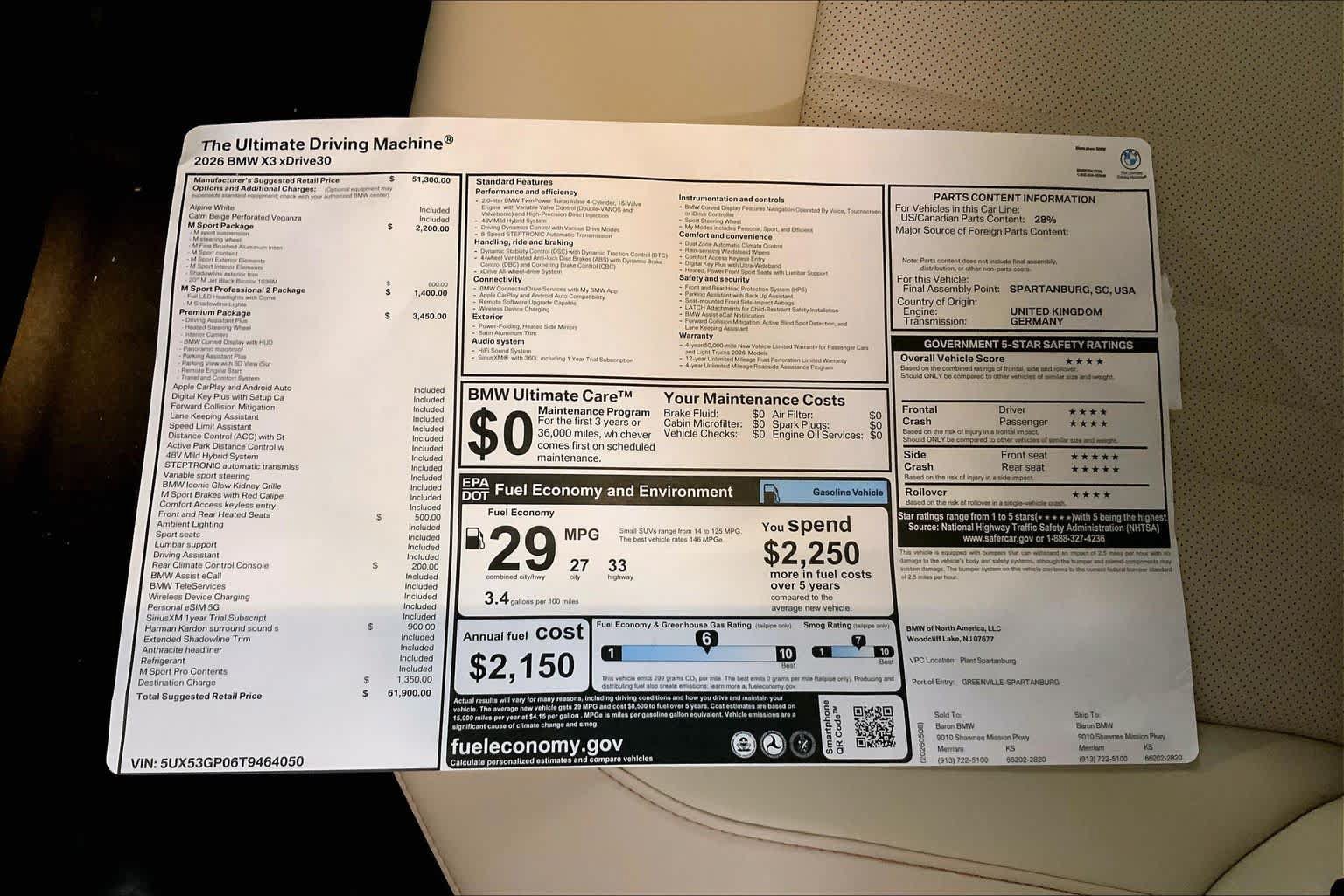New 2026 BMW X3 xDrive30i w/ Premium Package AWD/4WD image 22