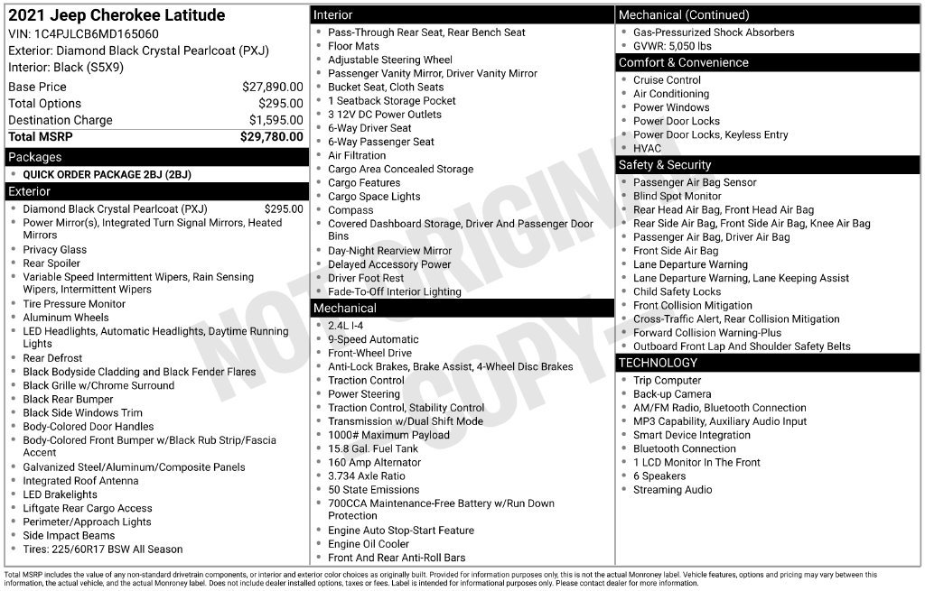 Used 2021 Jeep Cherokee Latitude FWD image 32