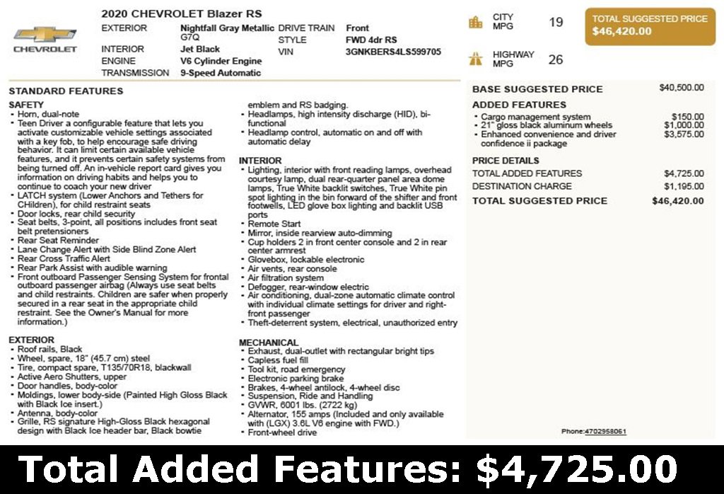 Used 2020 Chevrolet Blazer RS image 3