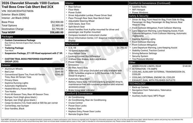 New 2026 Chevrolet Silverado 1500 Custom Trail Boss image 27