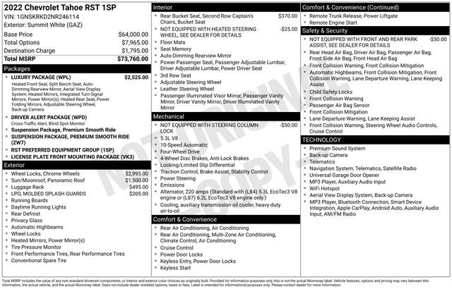 Used 2022 Chevrolet Tahoe RST w/ Luxury Package AWD/4WD image 15