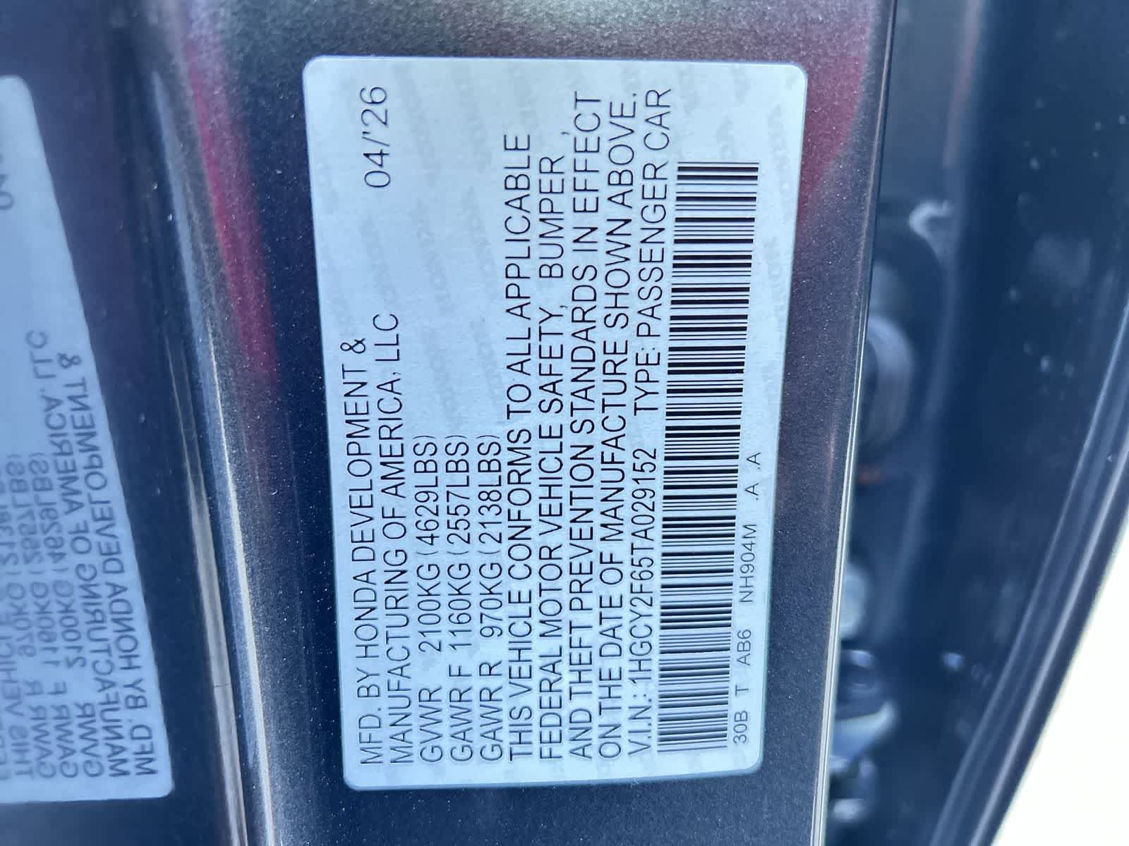 New 2026 Honda Accord EX-L image 2