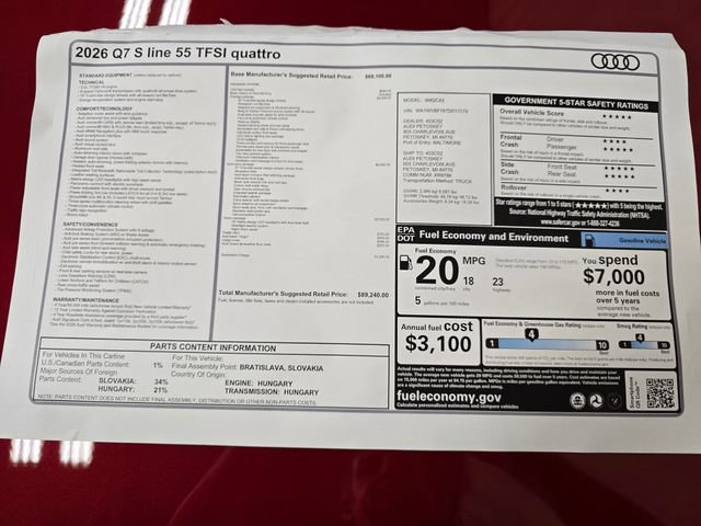 New 2026 Audi Q7 3.0T Prestige AWD/4WD image 38
