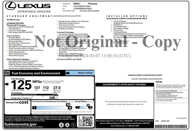 Used 2024 Lexus RZ 300e Premium w/ Technology Package FWD video 2