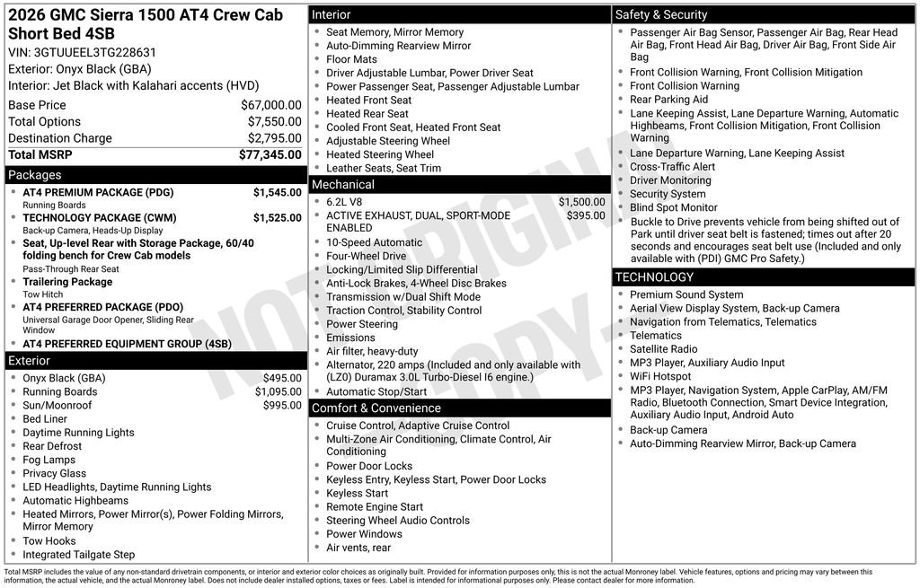 Used 2026 GMC Sierra 1500 AT4 w/ AT4 Premium Package AWD/4WD image 21