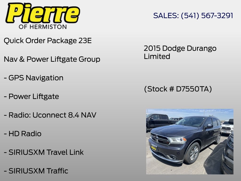 Used 2015 Dodge Durango Limited w/ Nav & Power Liftgate Group RWD image 5