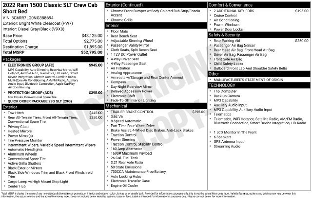 Used 2022 RAM 1500 Classic SLT w/ Electronics Group AWD/4WD image 18